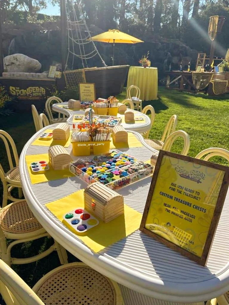 Treasure Chest Painting Station spongebob birthday party