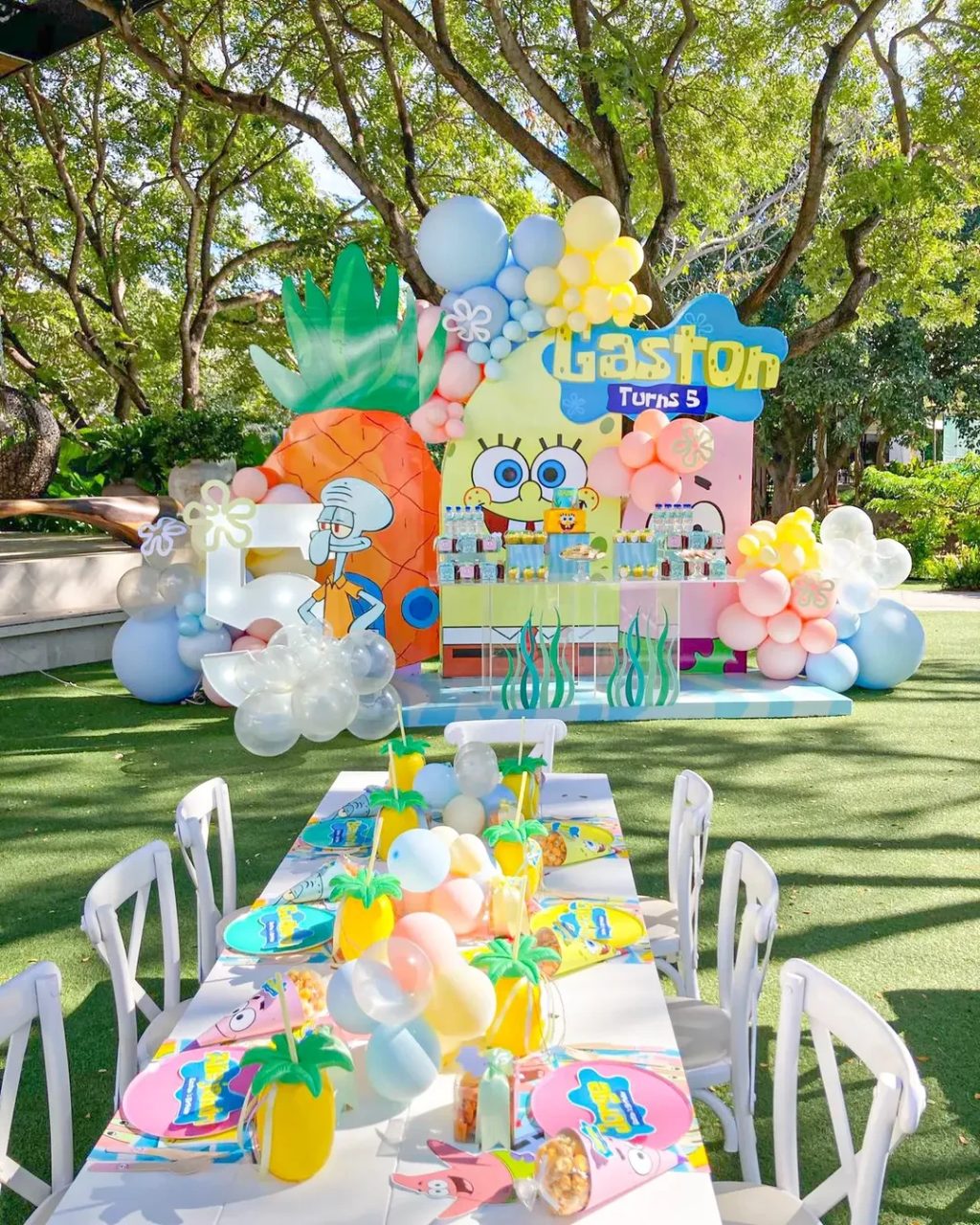 Unify Backdrop and Dining Areas spongebob birthday party