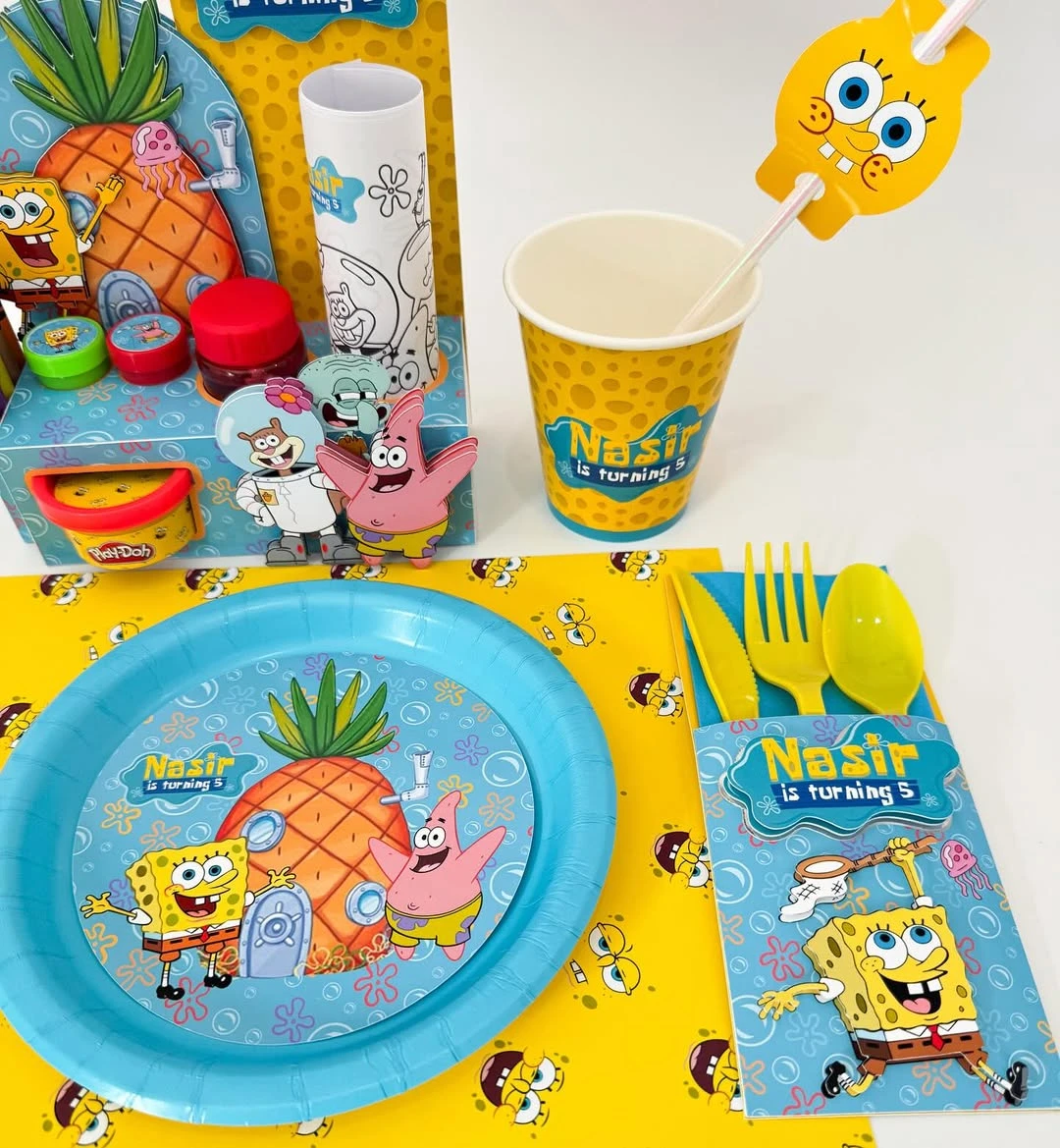 Custom Bikini Bottom Table Settings spongebob birthday party