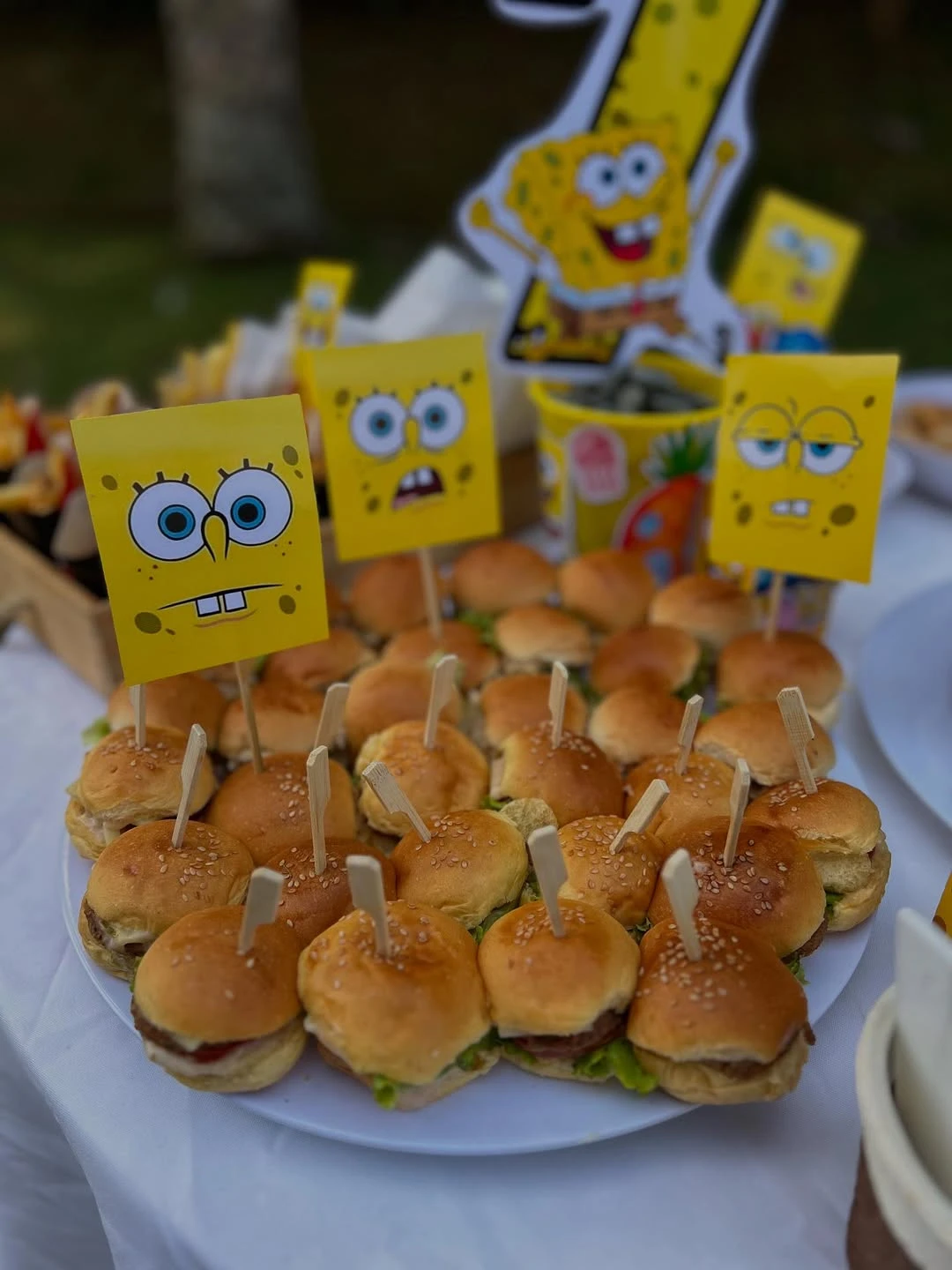 Serve Mini Krabby Patties spongebob birthday party