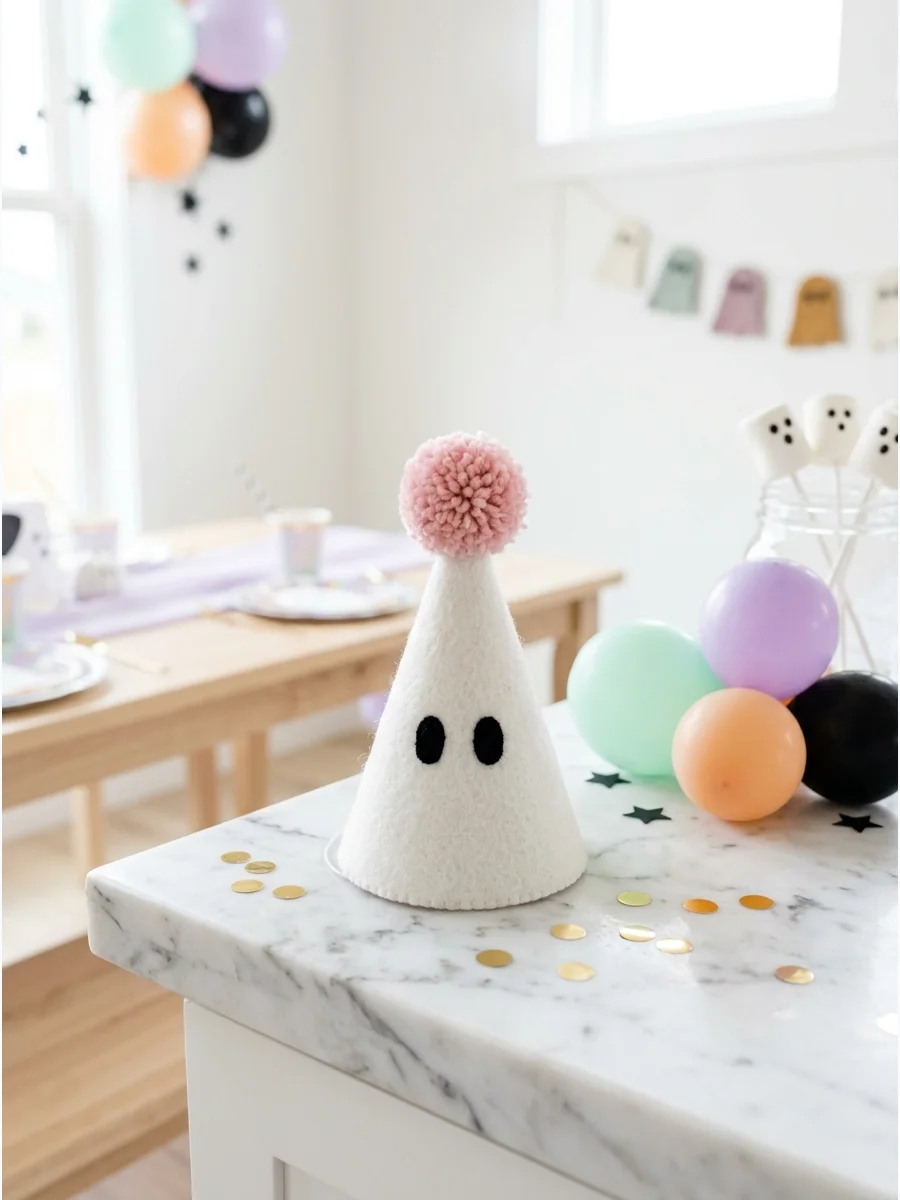 Tiny Ghost Pointy Party Hat spooky one first birthday