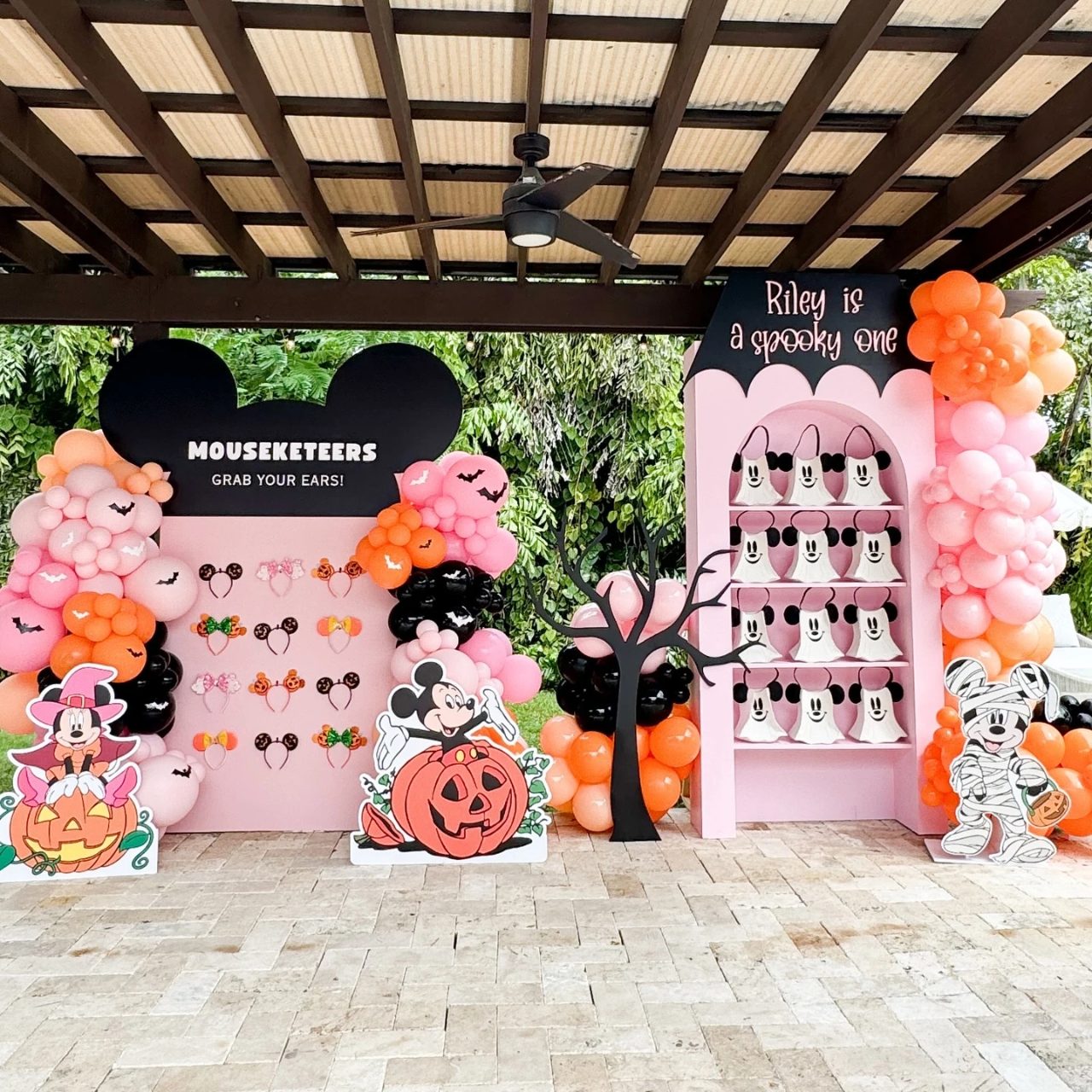 Mouseketeer Backdrop Display spooky one first birthday