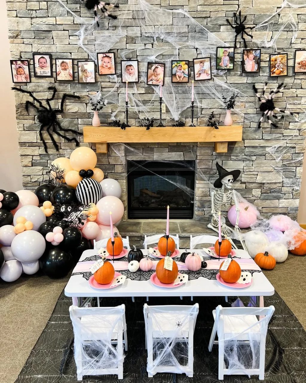 Milestone Web Photo Garland spooky one first birthday