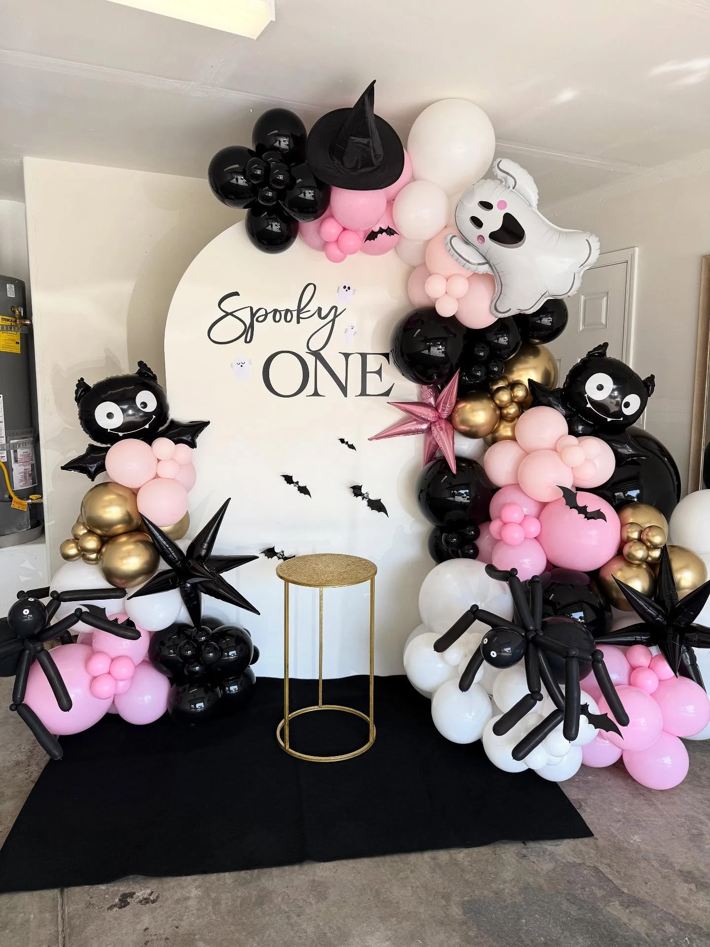 Whimsical Pastel Balloon Arch spooky one first birthday