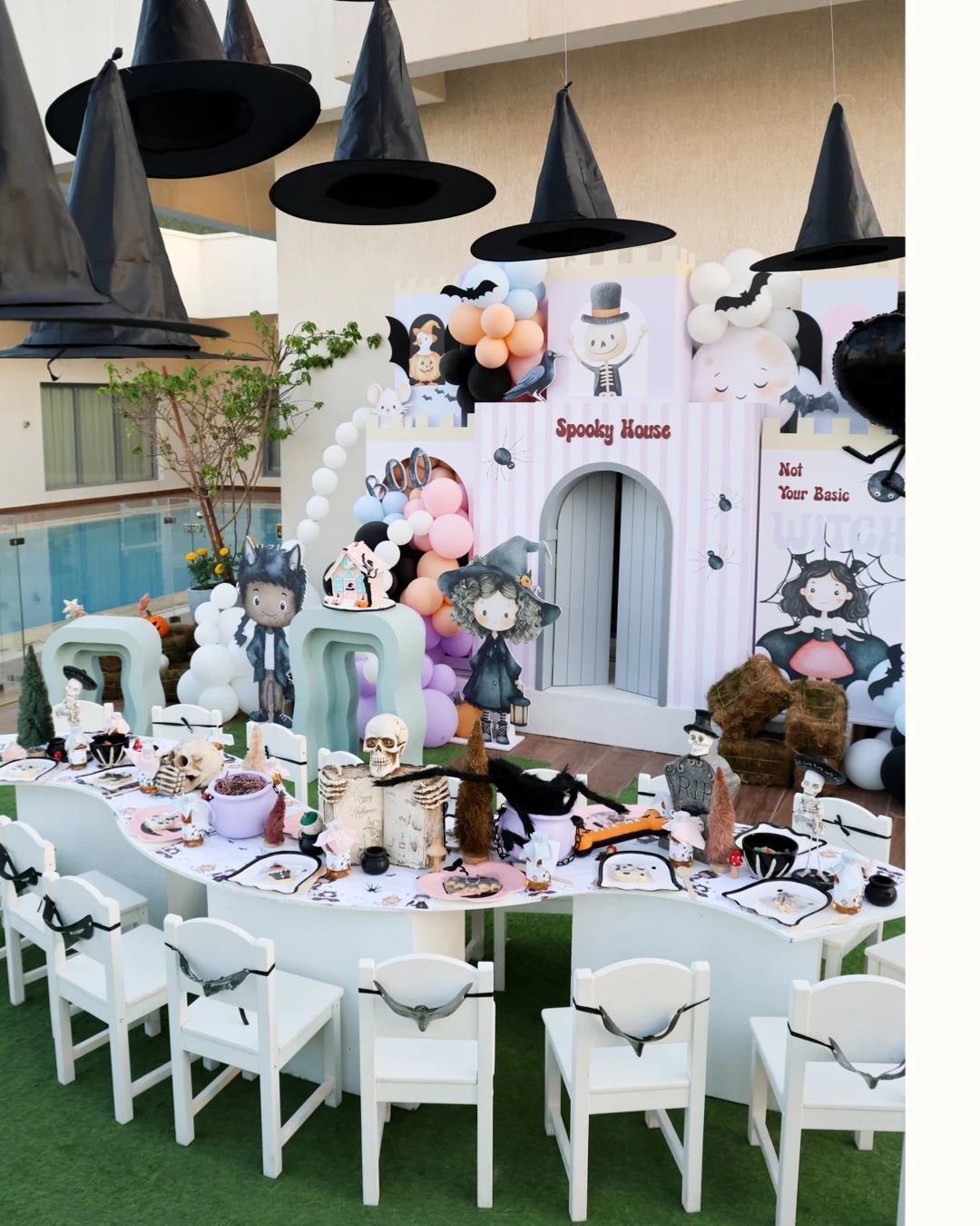 Pastel Spooky House Backdrop spooky one first birthday