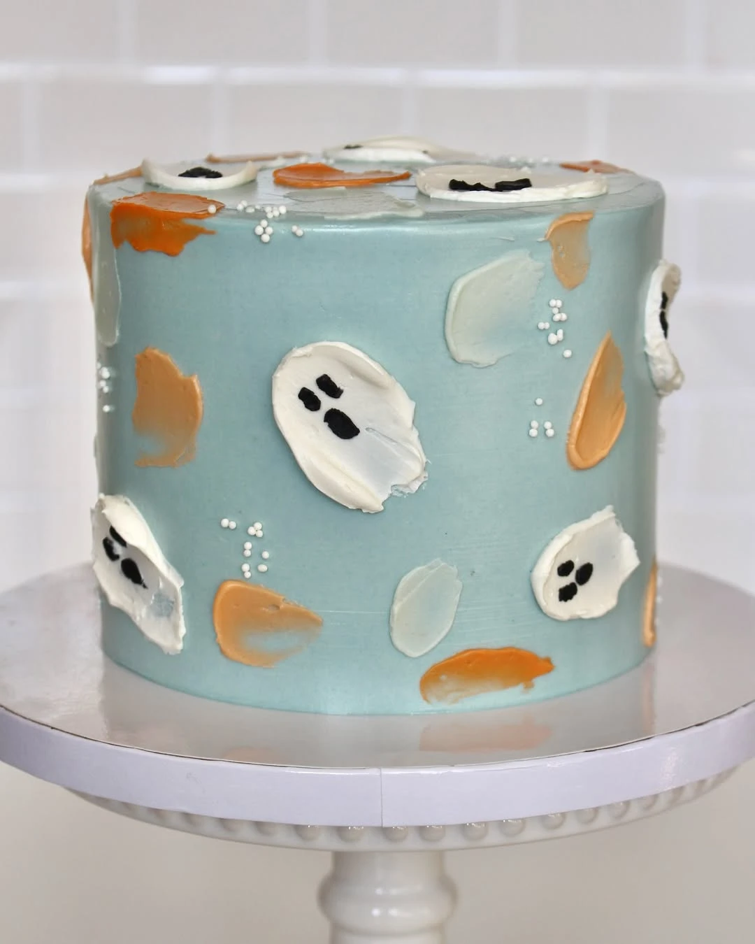 Palette Knife Ghost Cake spooky one first birthday