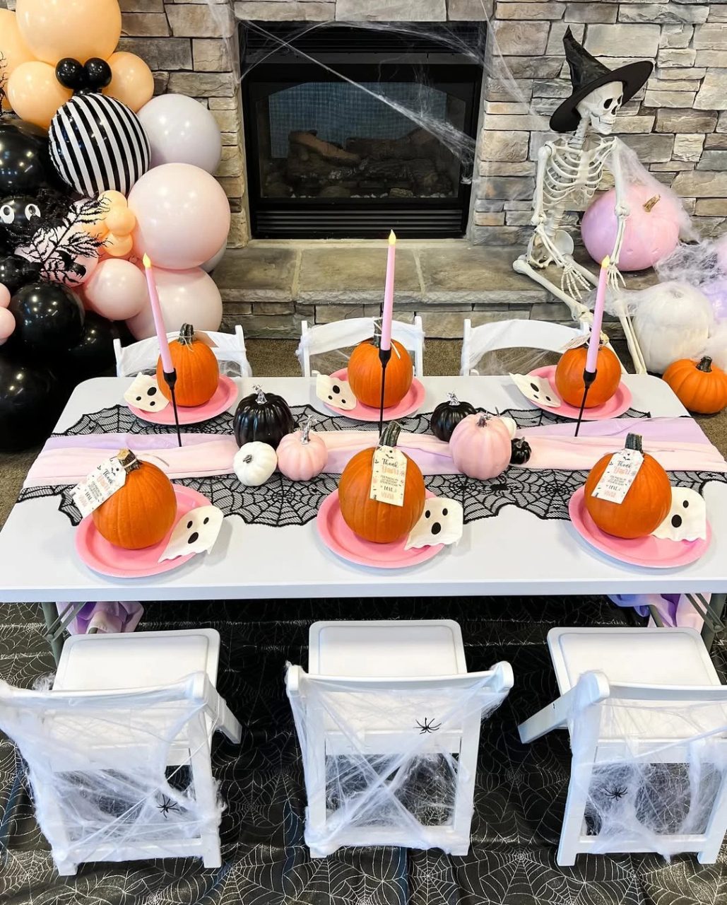 Pumpkin Plate Centerpieces spooky one first birthday