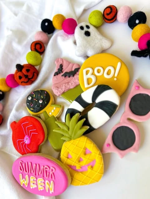 Neon Spooky Sugar Cookies summerween party ideas