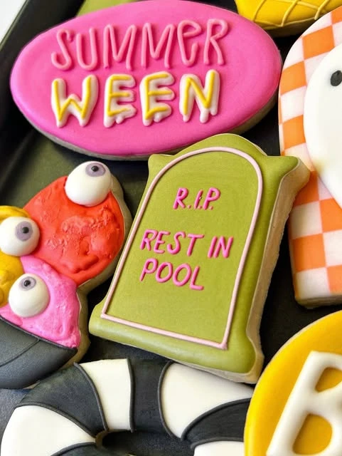 Neon Spooky Sugar Cookies summerween party ideas