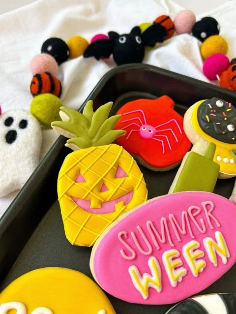 Neon Spooky Sugar Cookies summerween party ideas