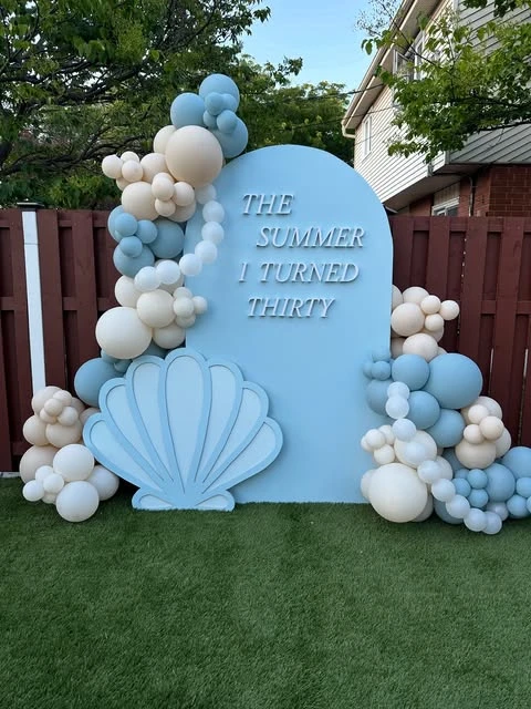 Sculptural Seashell Photo Zone the summer i turned pretty birthday