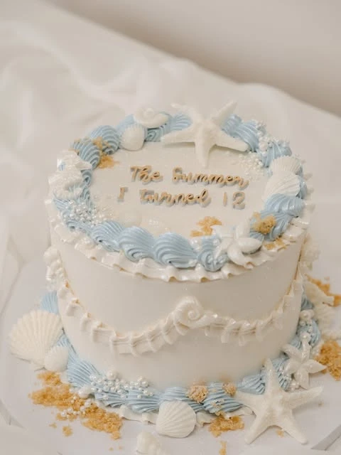 Coastal Shell Birthday Cake the summer i turned pretty birthday