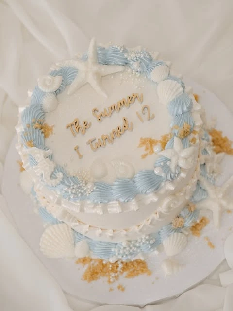 Coastal Shell Birthday Cake the summer i turned pretty birthday