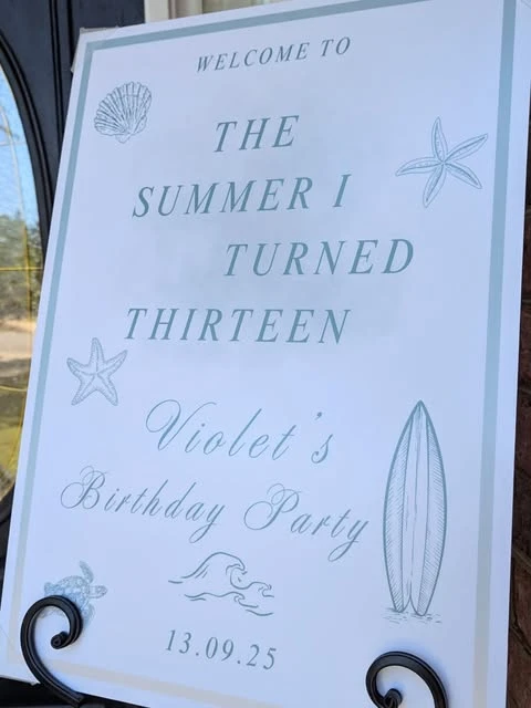 Sophisticated Welcome Signage the summer i turned pretty birthday