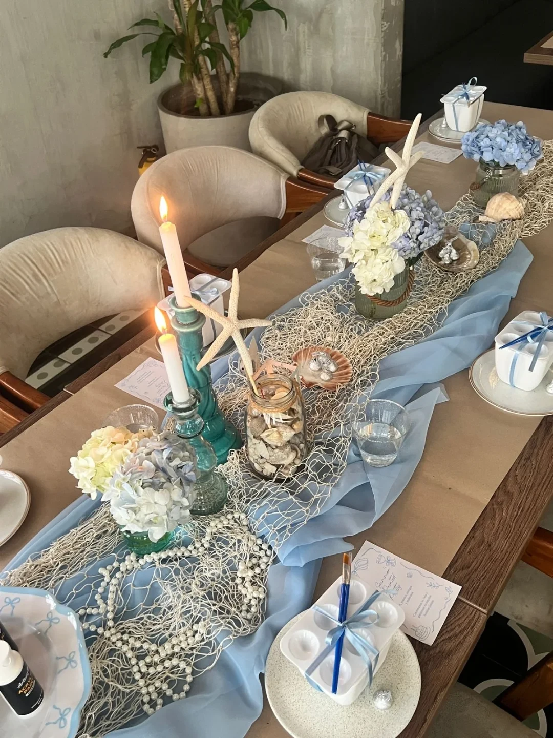 Layered Coastal Table Runners the summer i turned pretty birthday