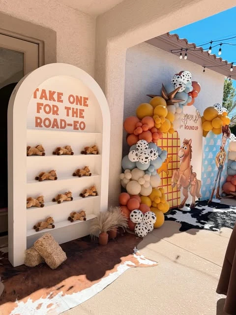 Western Arched Favor Station toy story birthday party ideas