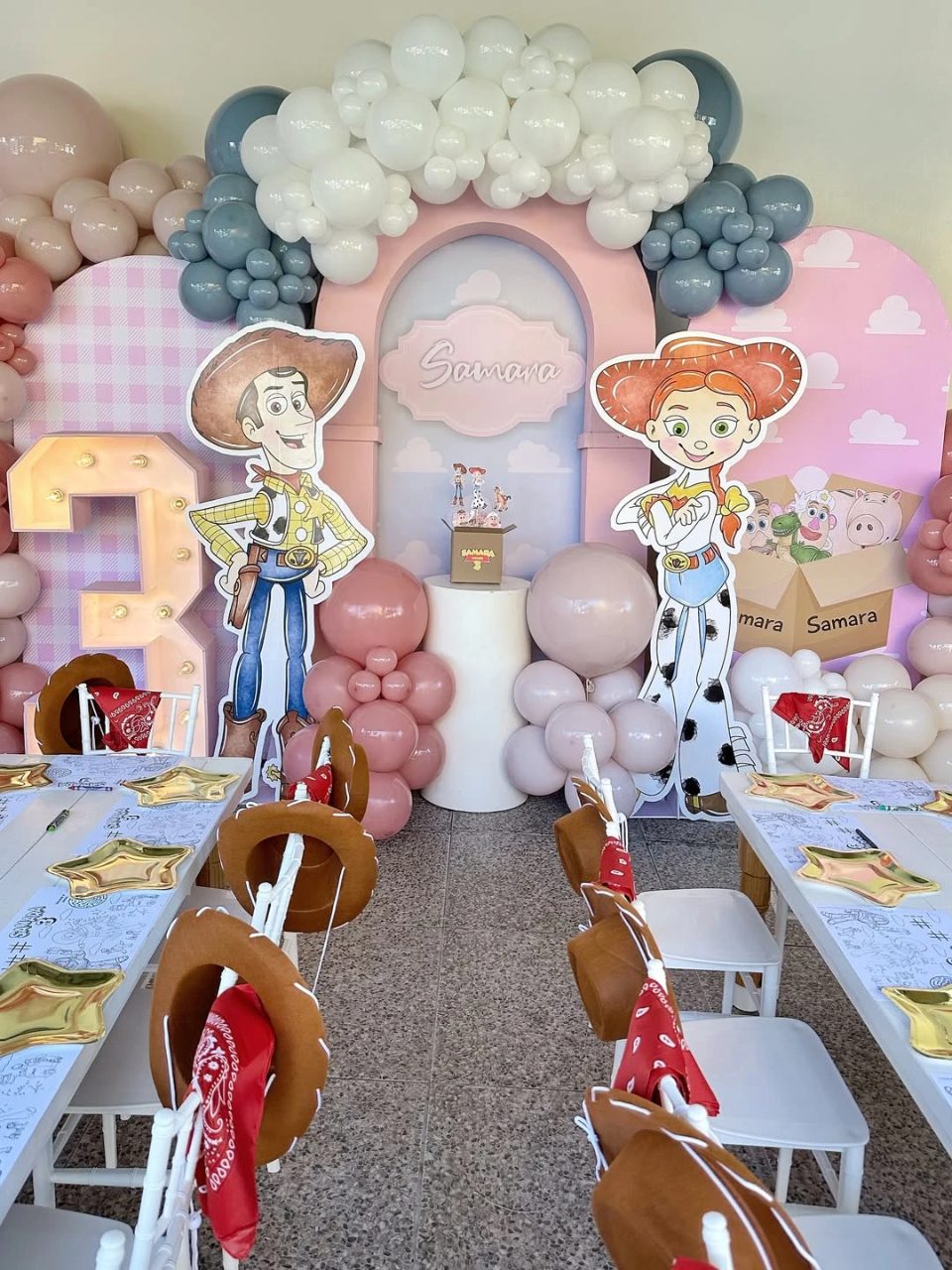 Cowboy Tabletop Settings toy story birthday party ideas