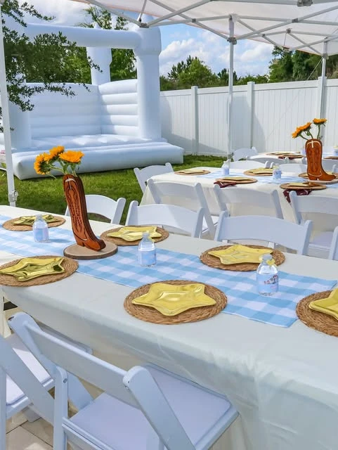 Sheriff Star Table Setting toy story birthday party ideas
