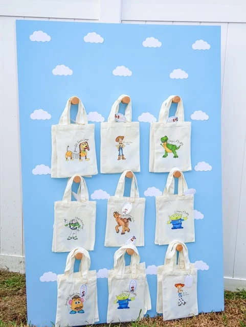 Character Tote Favor Wall toy story birthday party ideas