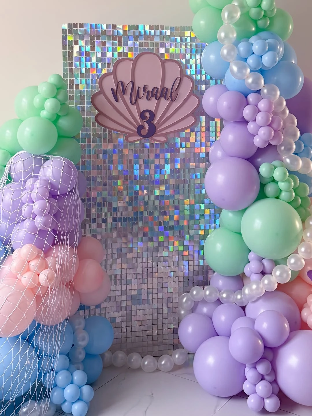 Iridescent Shimmer Wall Backdrops under the sea birthday party
