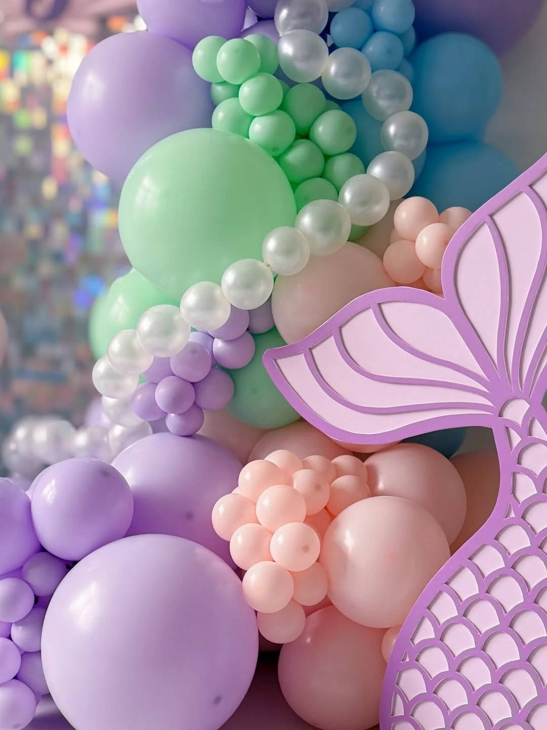 Iridescent Shimmer Wall Backdrops under the sea birthday party