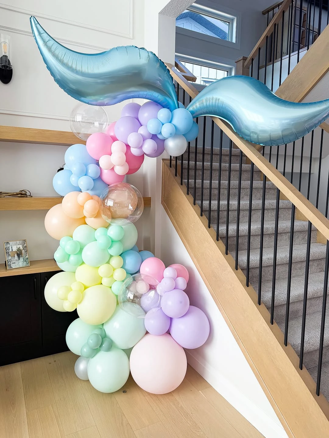 Staircase Mermaid Tail Garlands under the sea birthday party