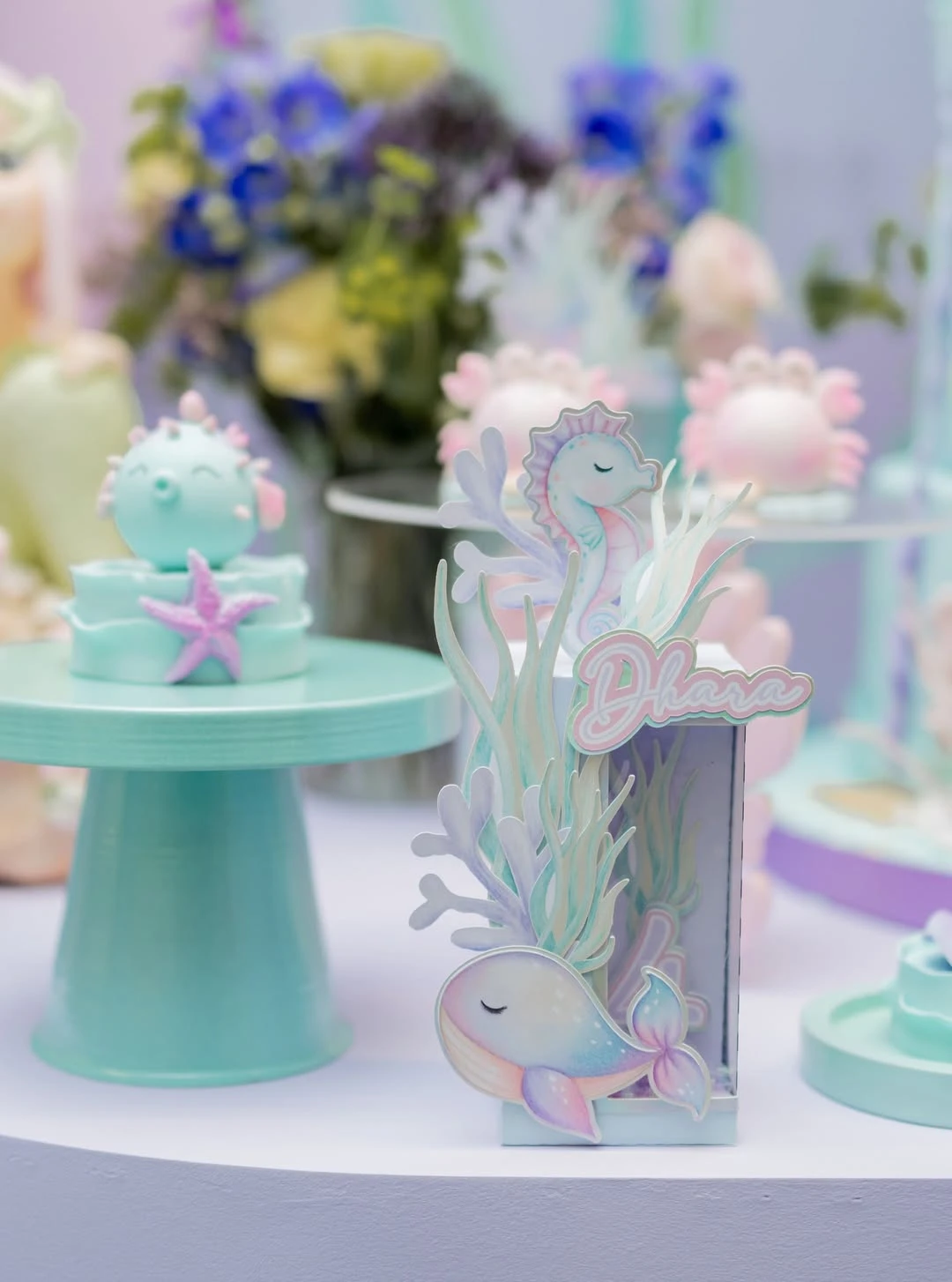 Layered Paper Table Accents under the sea birthday party