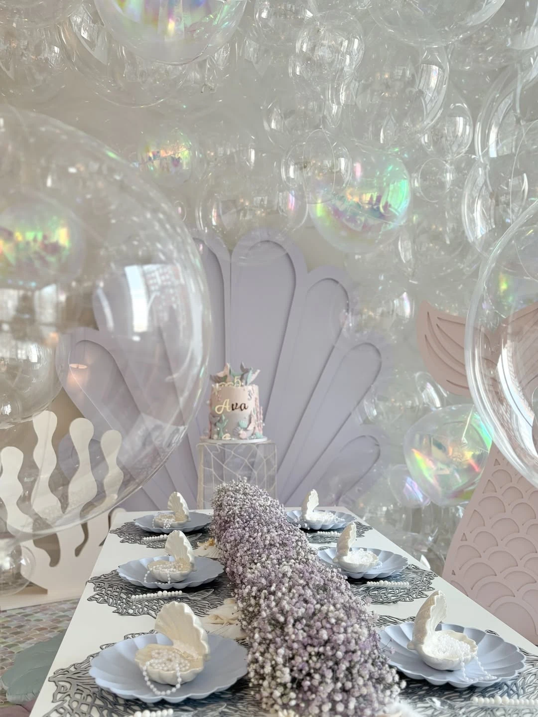 Bubble-Themed Floor Seating Arrangements under the sea birthday party