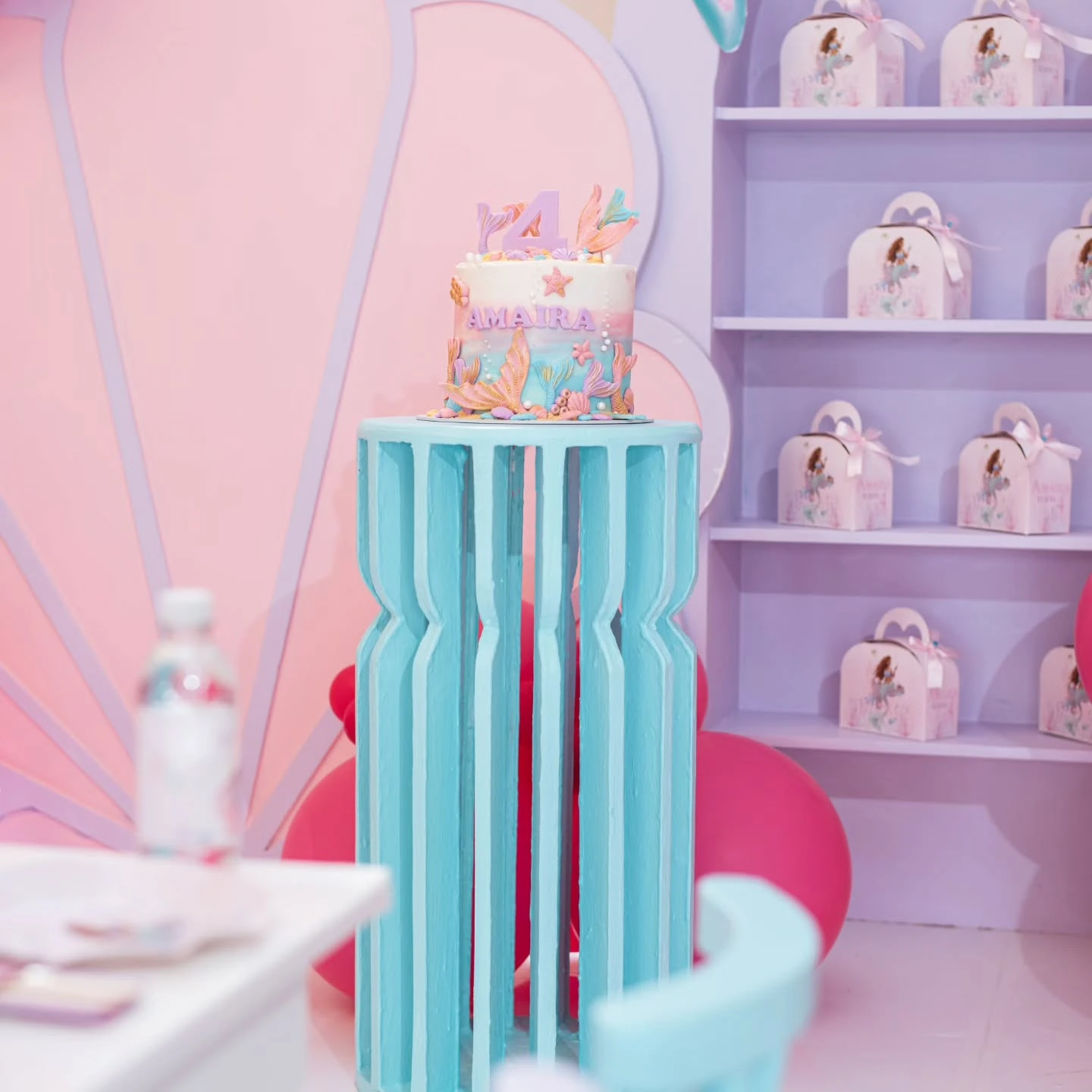 Gradient Coral Reef Cakes under the sea birthday party