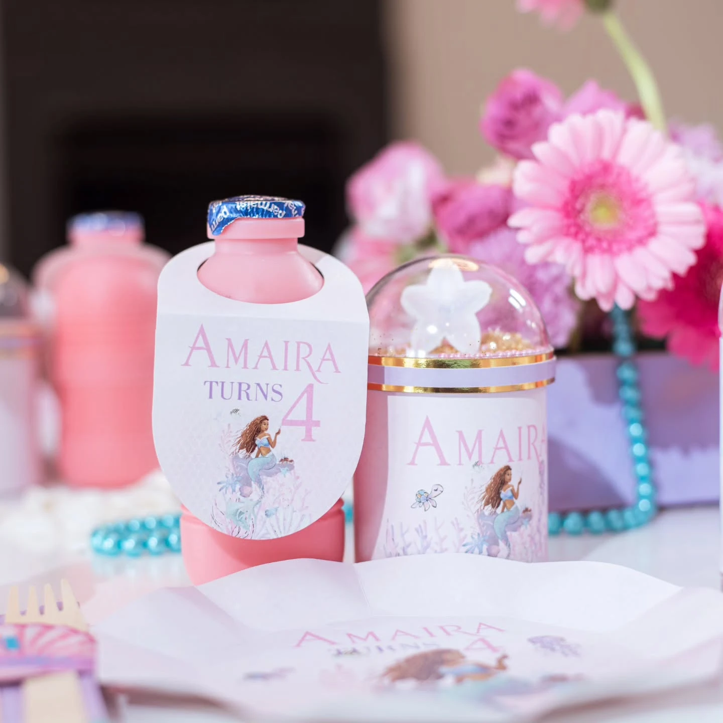 Themed Drink Bottle Tags under the sea birthday party