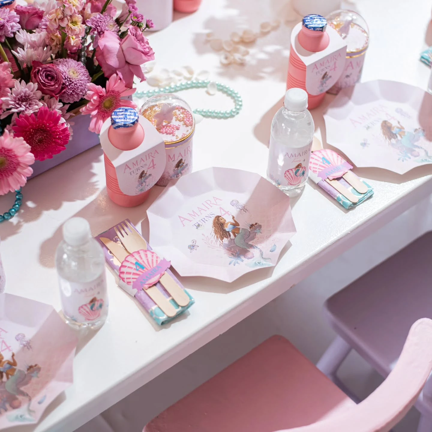 Customized Marine Dining Stations under the sea birthday party