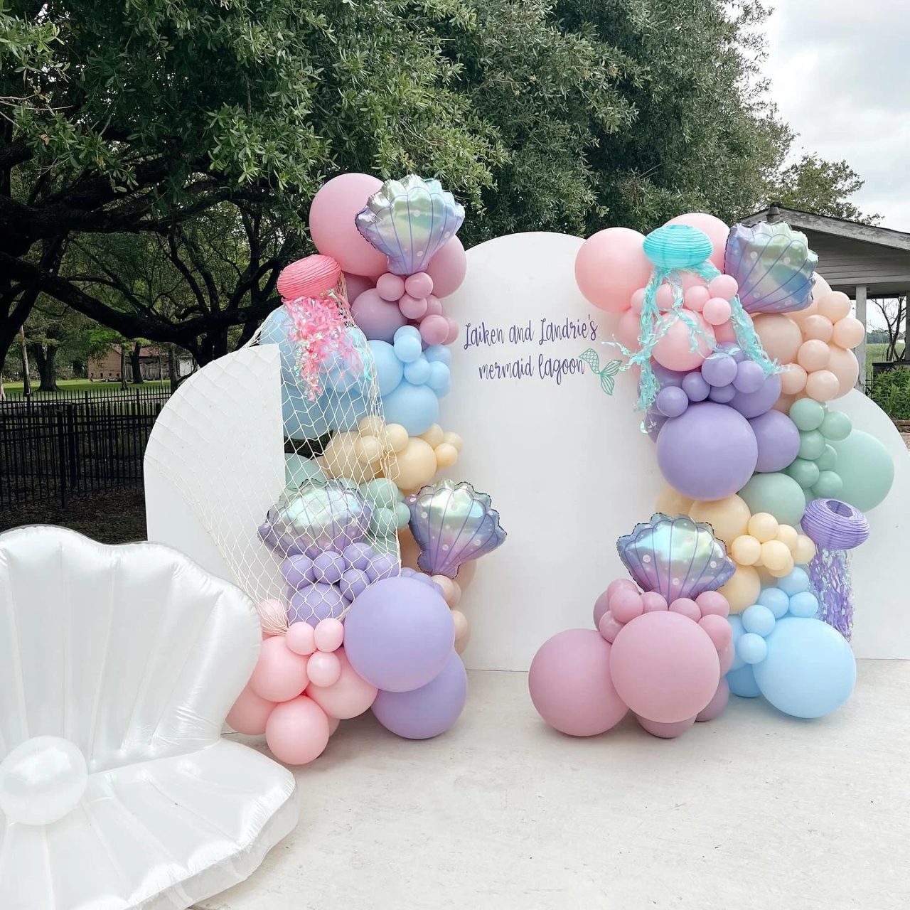 Jellyfish and Shell Backdrops under the sea birthday party