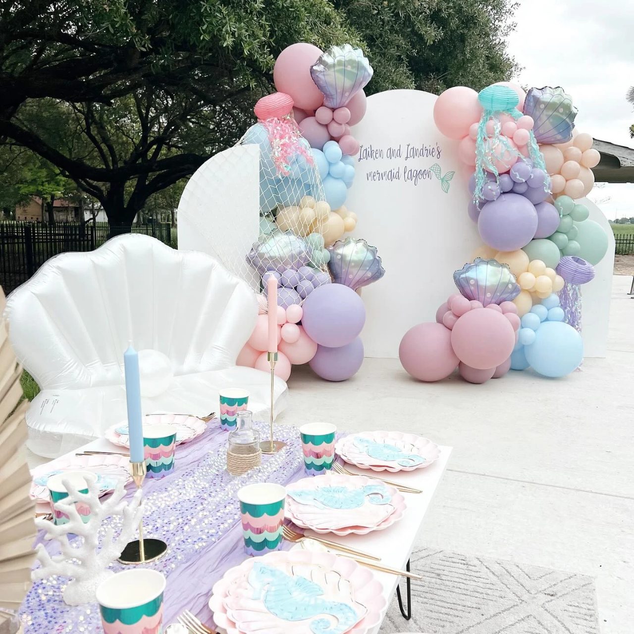 Jellyfish and Shell Backdrops under the sea birthday party
