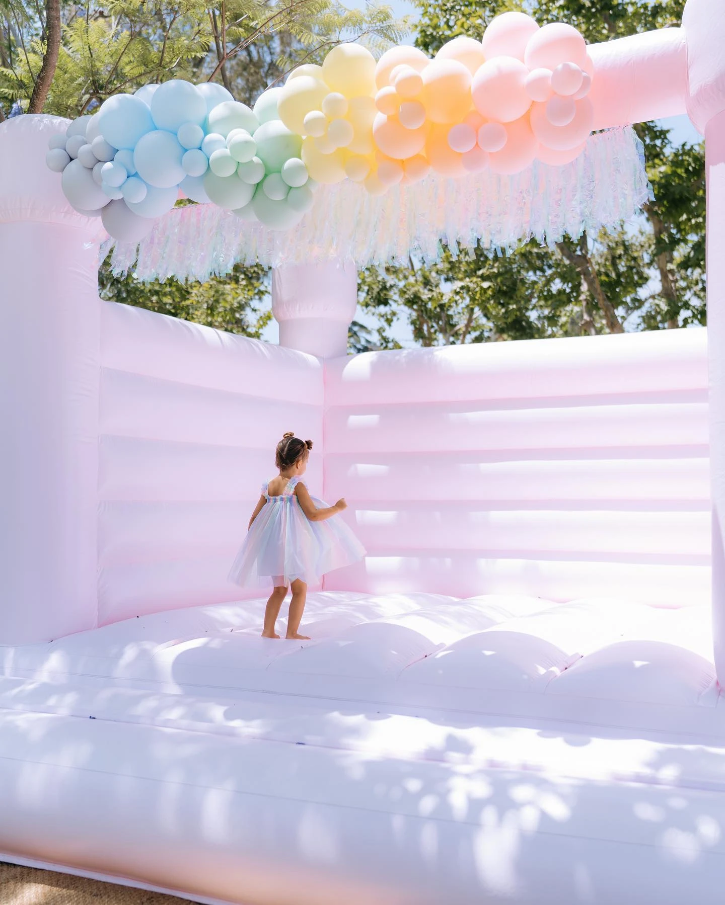 Rainbow Cloud Balloon Accents unicorn birthday party ideas