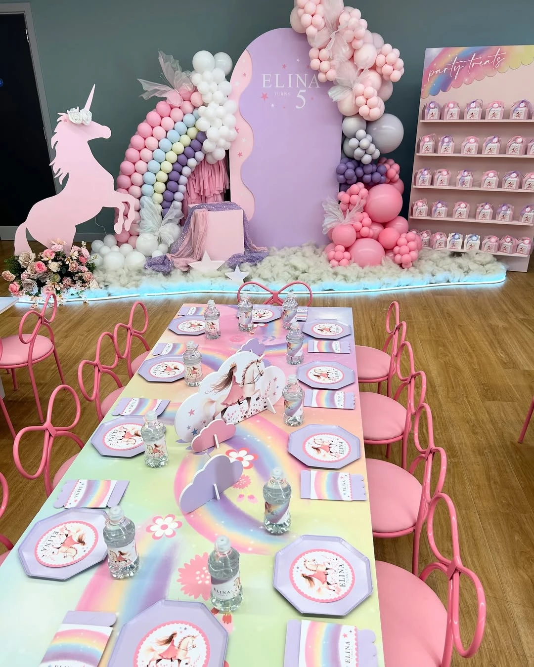 Organic Pastel Balloon Installations unicorn birthday party ideas