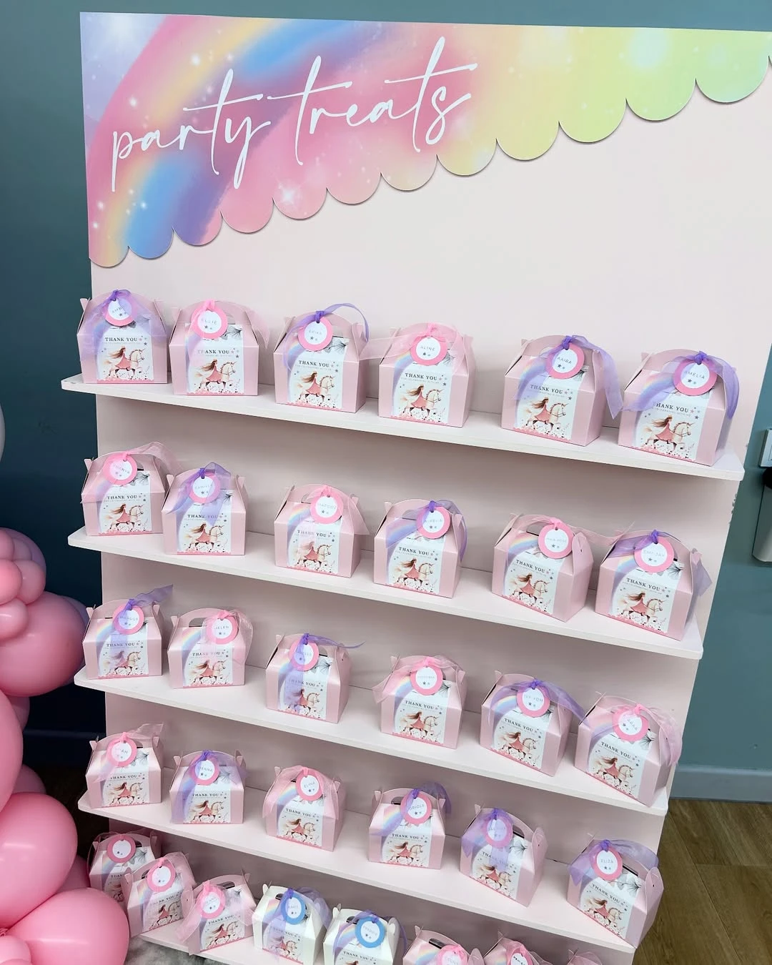 Personalized Gable Box Displays unicorn birthday party ideas