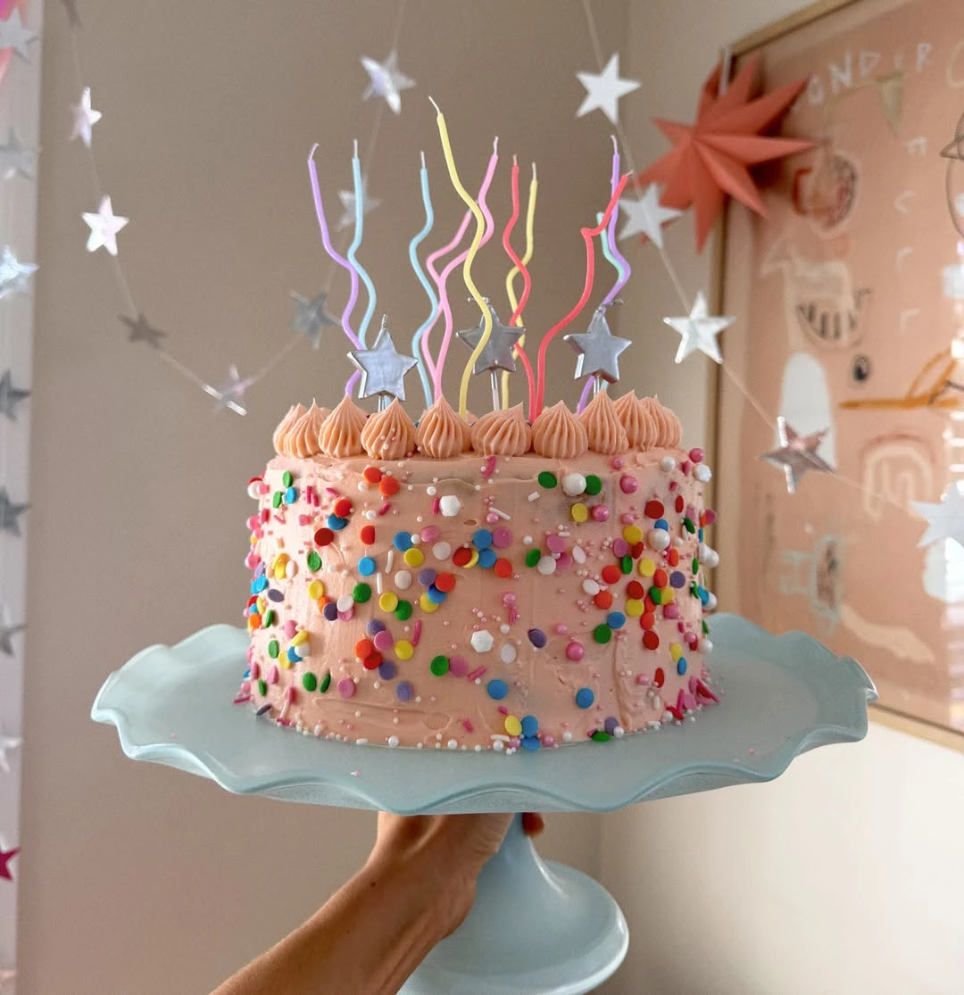 Vertical Pastel Cake Accents unicorn birthday party ideas