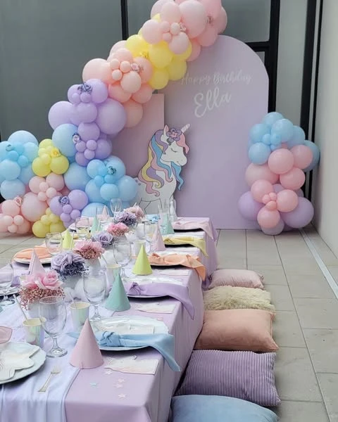 Low-Level Floor Seating unicorn birthday party ideas