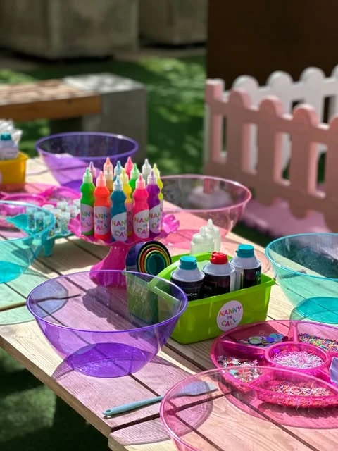 Cloud-Seated Crafting Stations unicorn birthday party ideas