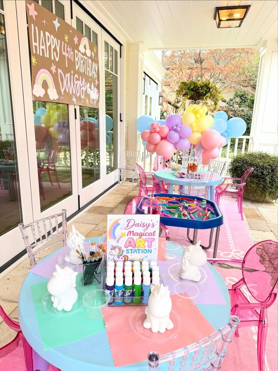 Personalized Plaster Painting Station unicorn birthday party ideas
