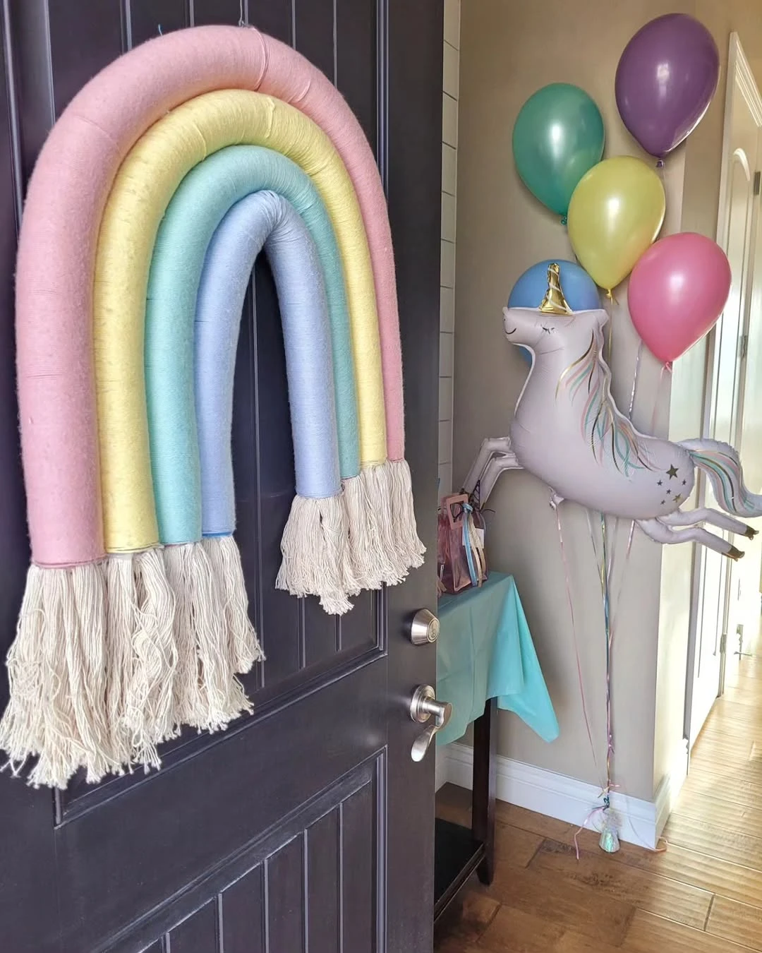 Soft Textured Door Decor unicorn birthday party ideas
