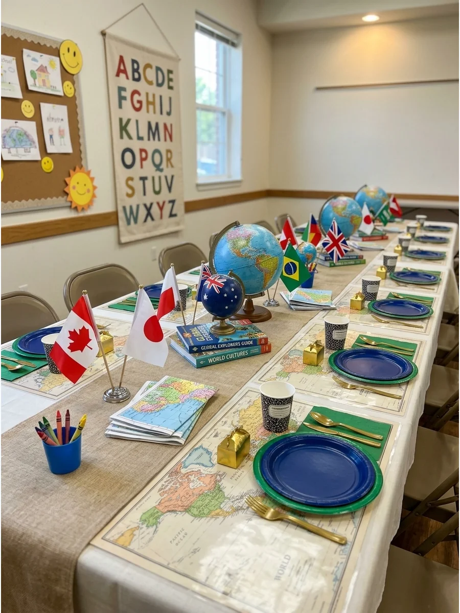 Globe and Map Tablescape support view 1