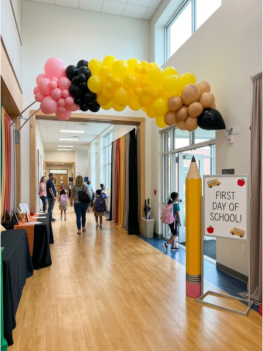 Giant Pencil Balloon Arch support view 1