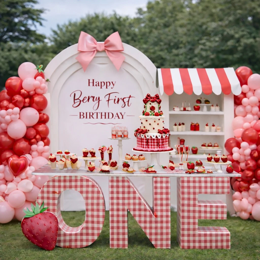 Market Stall Dessert Display berry first birthday