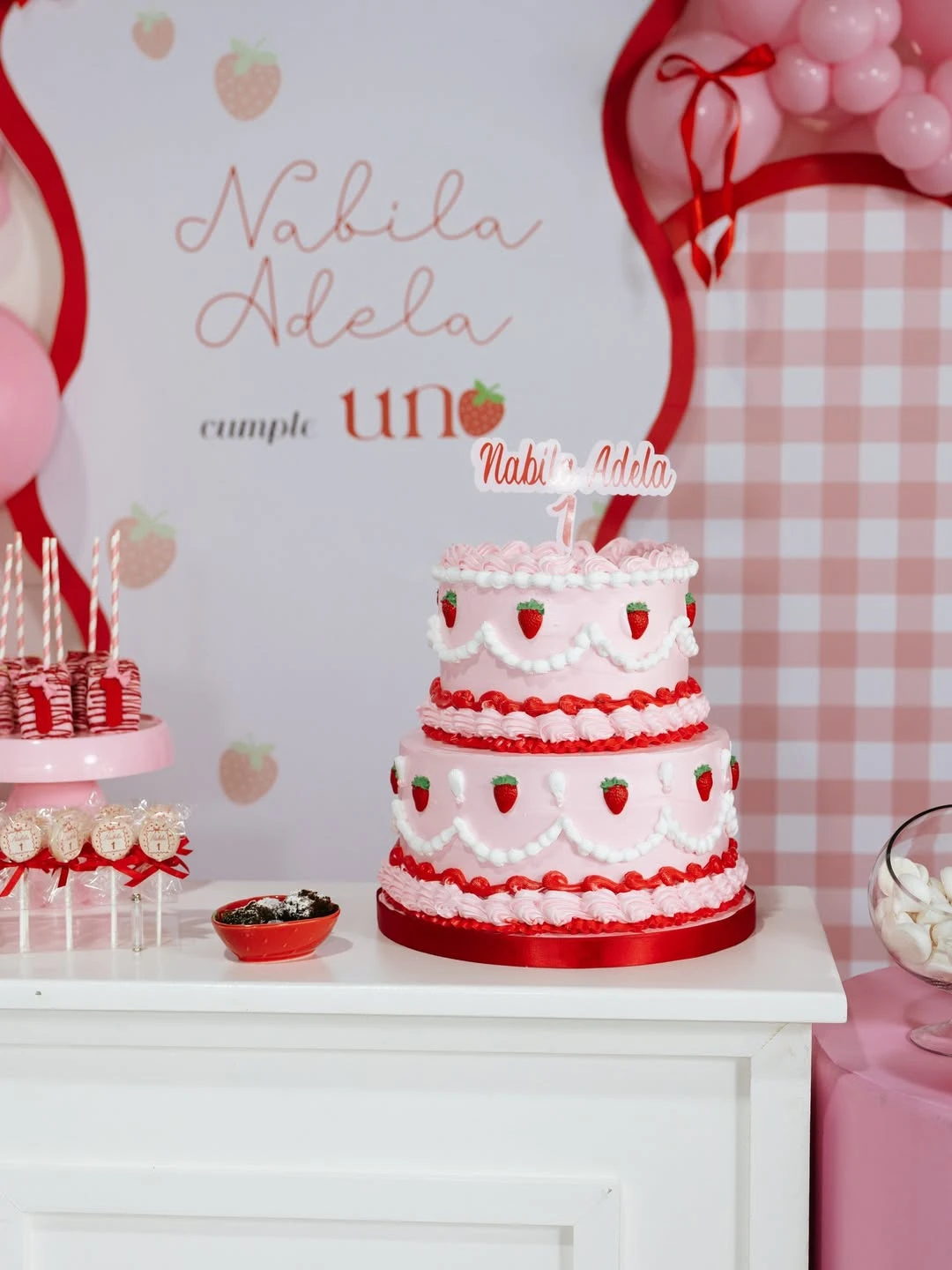 Coordinated Strawberry Dessert Spread berry first birthday
