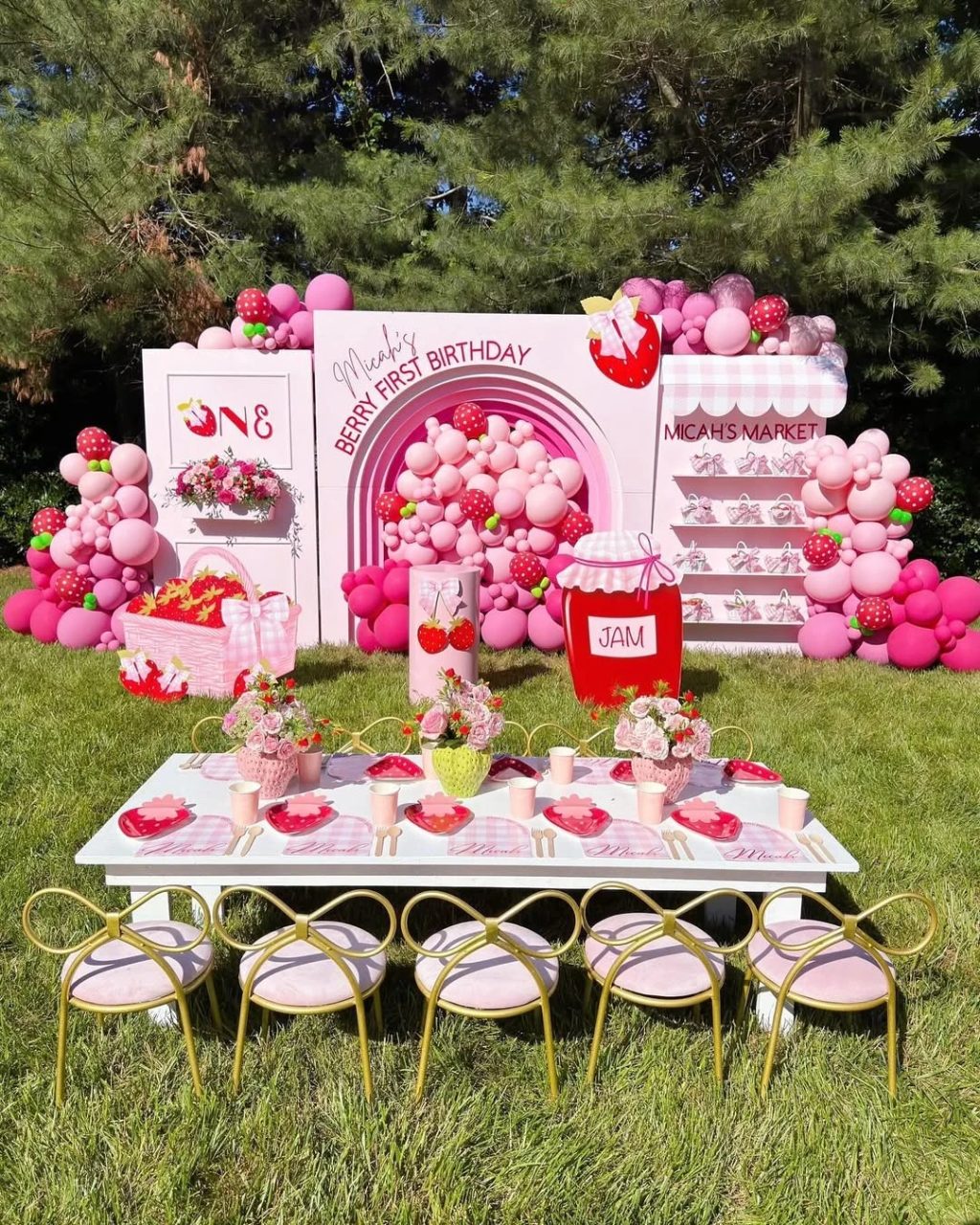 Oversized Market Prop Display berry first birthday