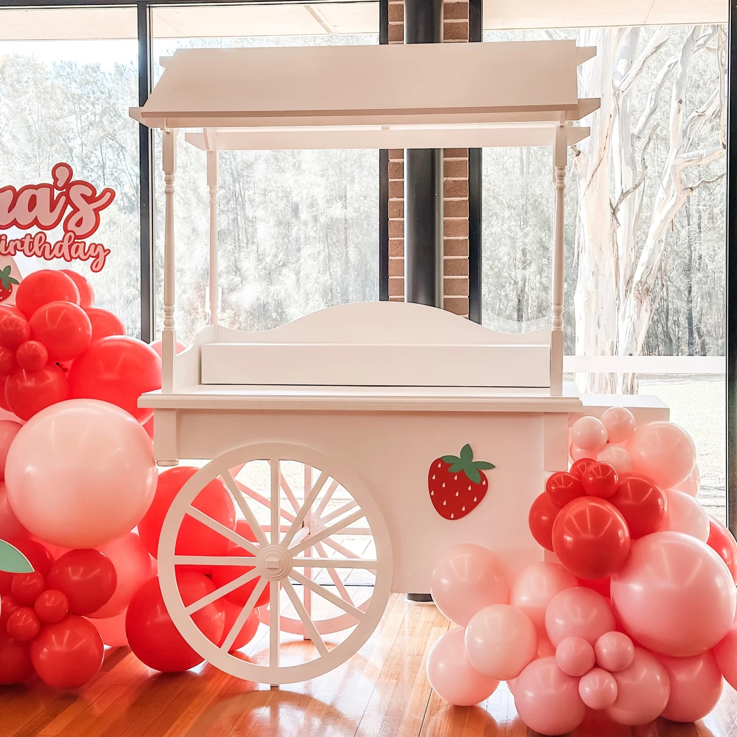 Vintage Market Cart Hub berry first birthday