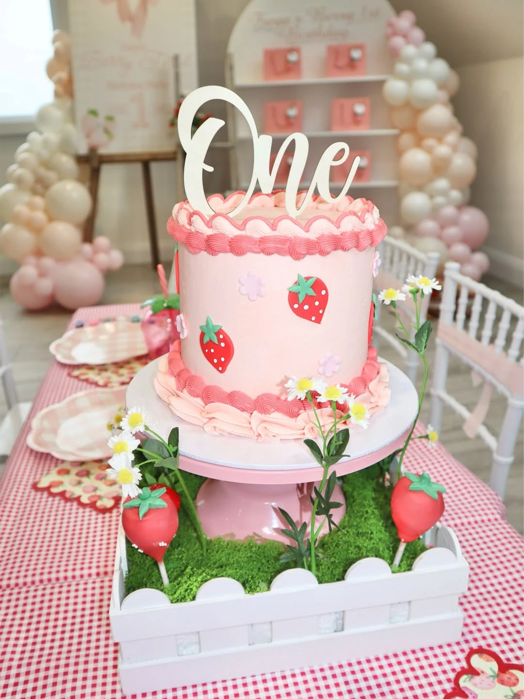 Garden Patch Cake Presentation berry first birthday