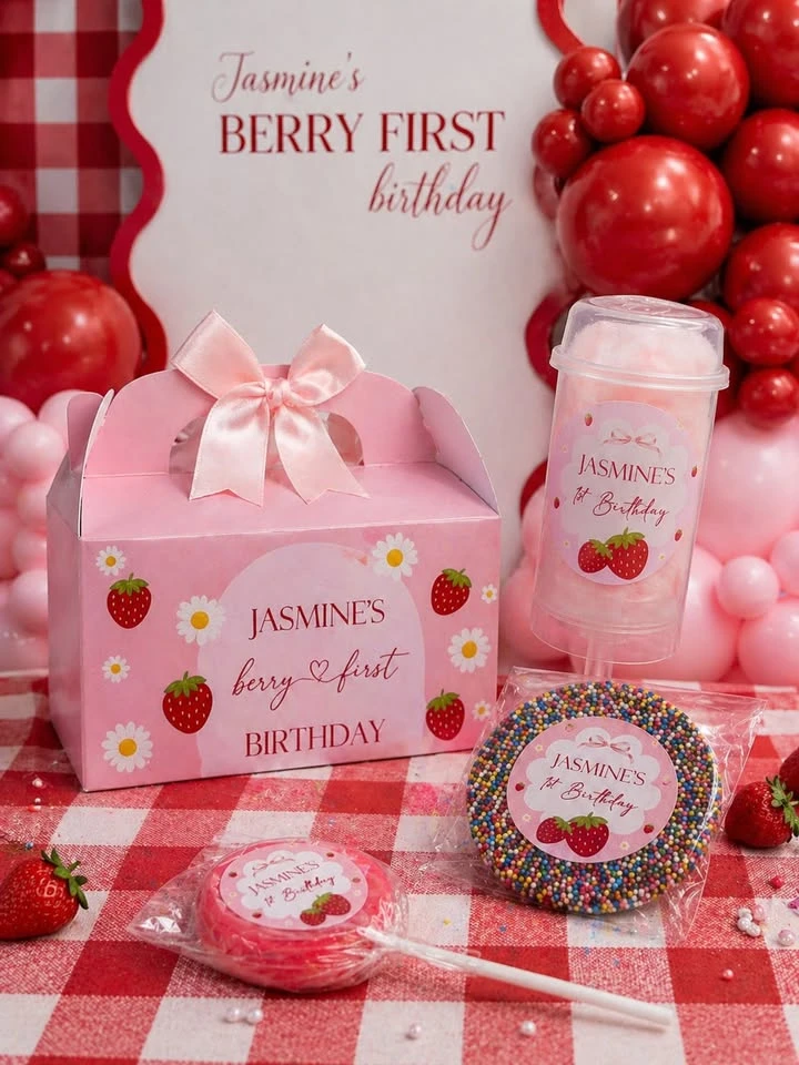 Personalized Berry Favor Boxes berry first birthday