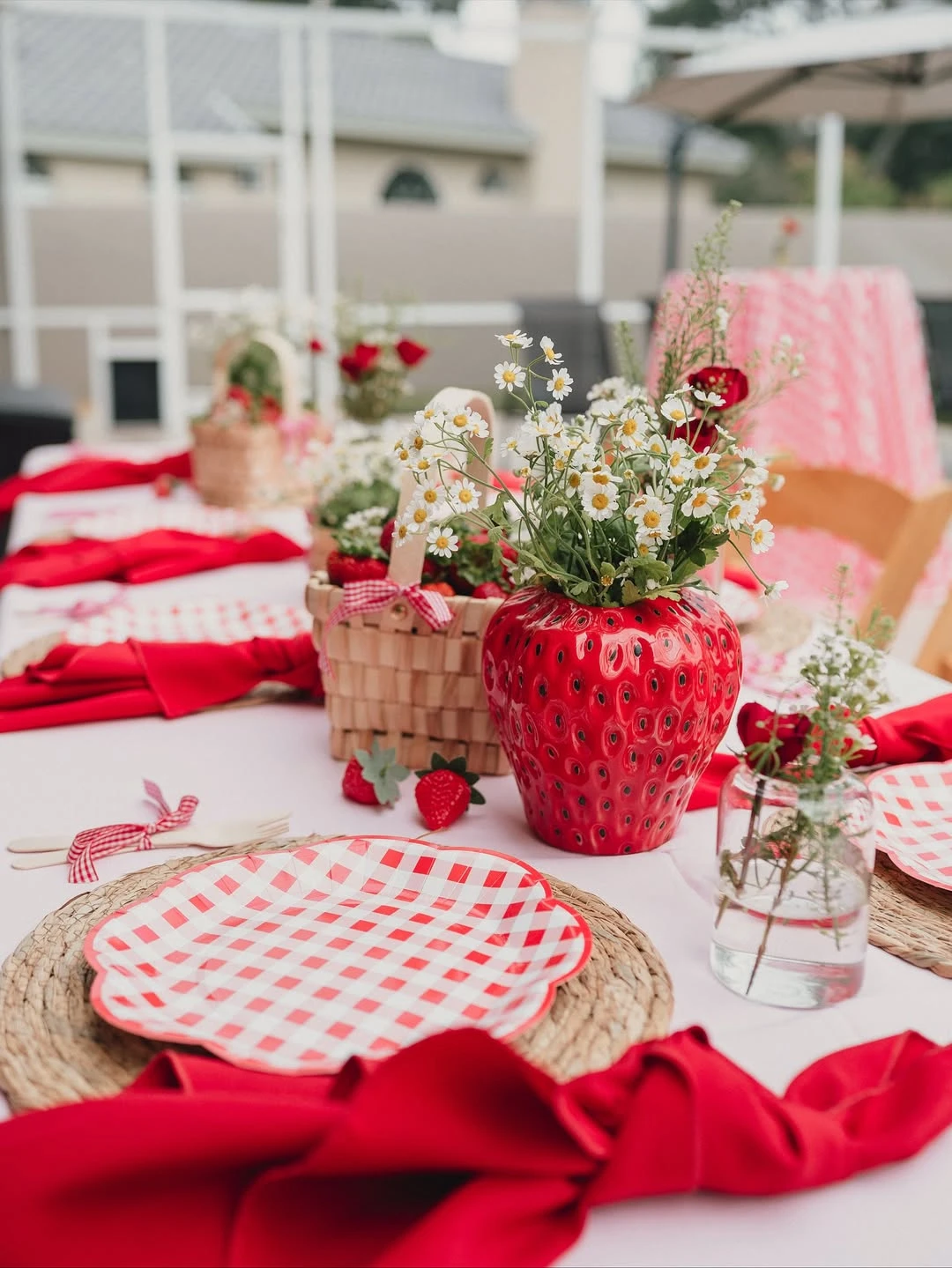 Strawberry Centerpiece Displays berry sweet baby shower